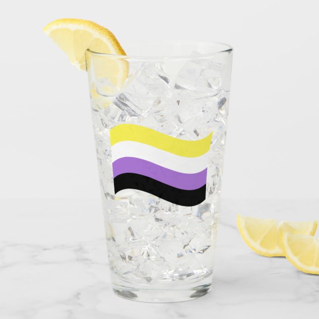 NonBinary Waving Flag Glass (Front Ice)