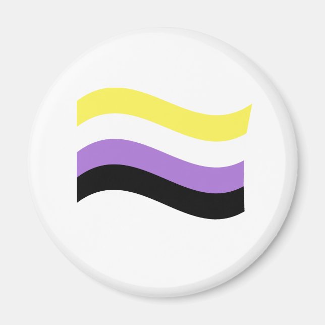 NonBinary Waving Flag Magnet (Front)