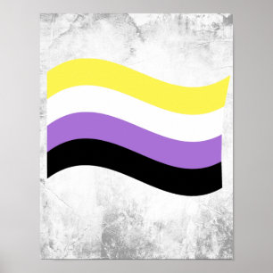 NonBinary Waving Flag Poster