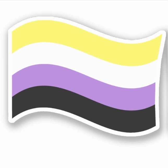 NonBinary Waving Flag Sticker (Front)
