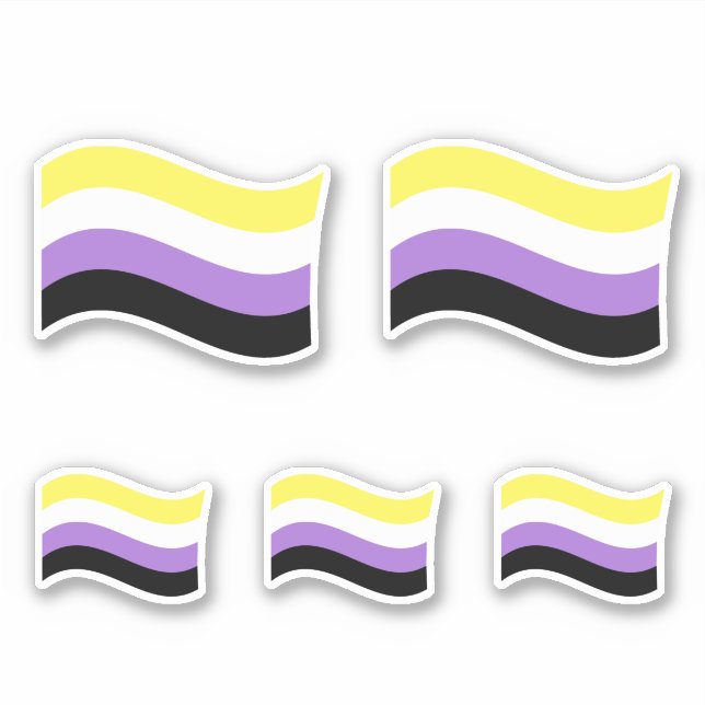 NonBinary Waving Flag Sticker (Front)