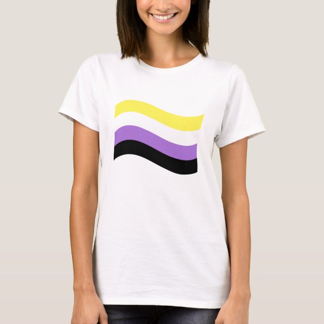 NonBinary Waving Flag T-Shirt (Front)
