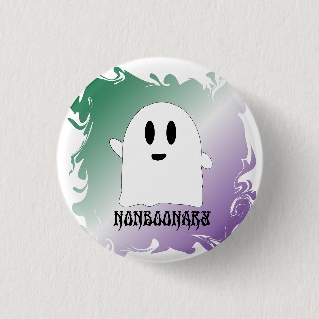Nonboonary genderqueer pinback button (Front)