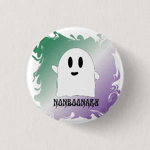 Nonboonary genderqueer pinback button