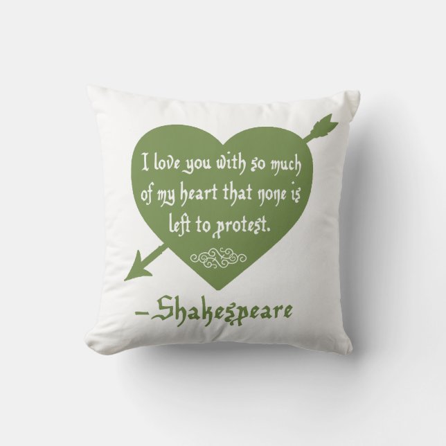 None is left to protest Shakespeare love pillow (Front)
