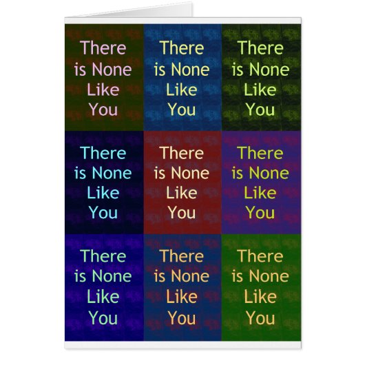 None Like You Cards (Front)