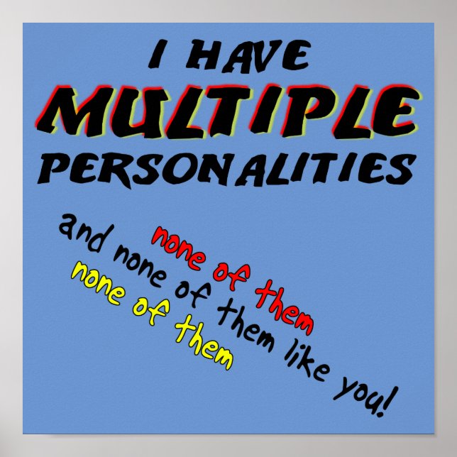 None Of Them Like You Funny Poster Sign (Front)