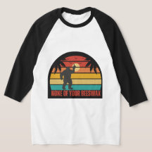 None Of Your Beeswax Bigfoot Middle Finger Raglan
