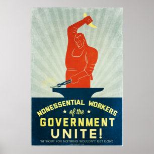 Nonessential Workers of the Government Unite Poster