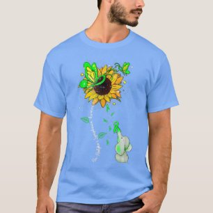 NonHodgkins Lymphoma Awareness Sunflower Elephant  T-Shirt