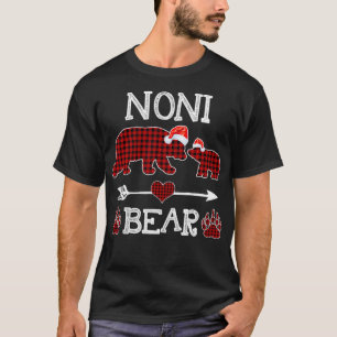 Noni Bear Christmas Pajama Red Plaid Buffalo Famil T-Shirt