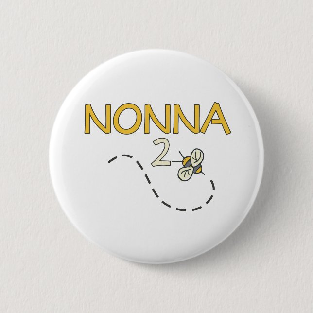 Nonna 2 Bee Pinback Button (Front)