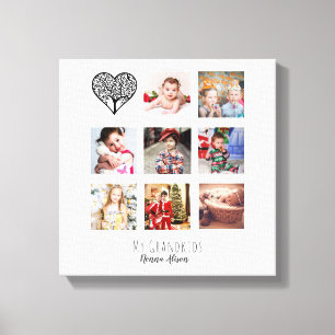 NONNA 8 x Photo Collage Grandchildren Family Tree Canvas Print