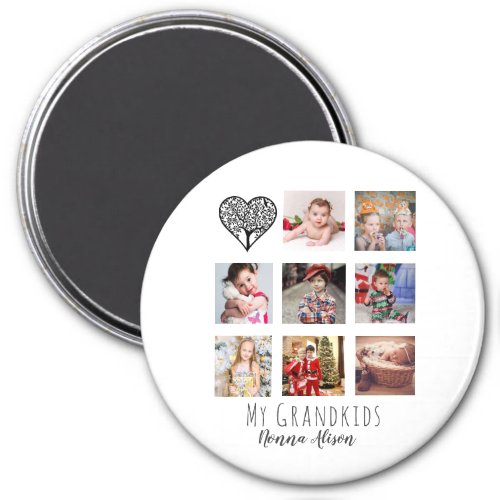 NONNA 8 x Photo Collage Grandchildren Family Tree Magnet