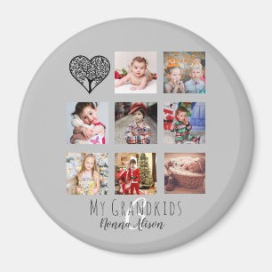 NONNA 8 x Photo Collage Grandchildren Family Tree Magnet