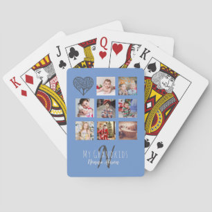 NONNA 8 x Photo Collage Grandchildren Family Tree Poker Cards
