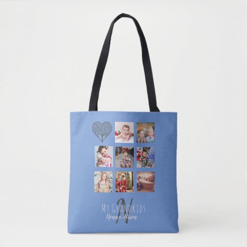 NONNA 8 x Photo Collage Grandchildren Family Tree Tote Bag