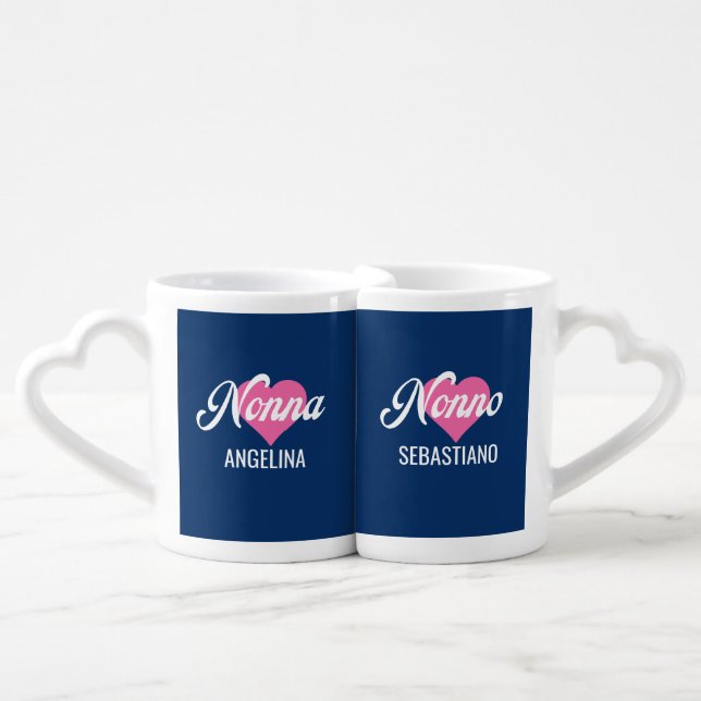 Nonna and Nonno Couple's Coffee Mug Set (Front Nesting)