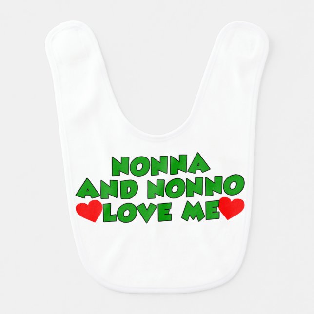 Nonna And Nonno Love Me Bib (Front)
