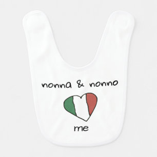 *~* NONNA and NONNO LOVE ME Heart Baby Bib