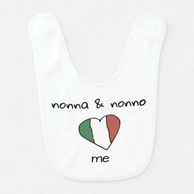 *~* NONNA and NONNO LOVE ME  Heart Baby Bib (Front)
