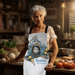 Nonna Apron Trinacria Sicilian Three Legged symbol