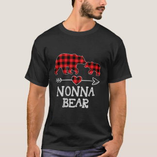 Nonna Bear Christmas Pajama Red Plaid Buffalo Fami T-Shirt
