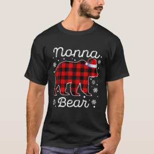 Nonna Bear Christmas Pajamas Red Plaid Buffalo Fam T-Shirt