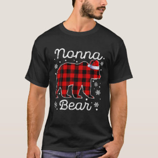 Nonna Bear Christmas Pajamas Red Plaid Buffalo Fam T-Shirt
