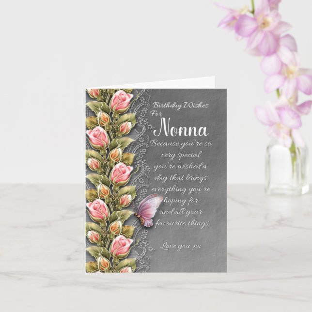 Nonna Birthday Greeting Card (Orchid)