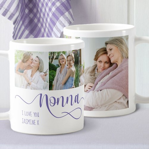 Nonna Calligraphy I Love You 6 Photo Coffee Mug