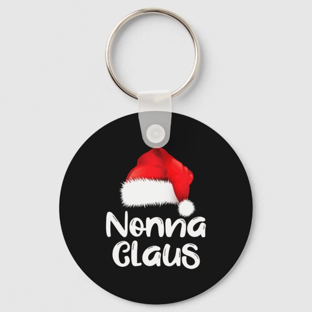 Nonna Claus Christmas Family Matching Santa Hat Pa Keychain (Front)