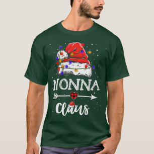 Nonna Claus Christmas Light Pajama Family Matching T-Shirt
