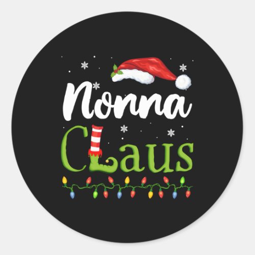 Nonna Claus Santa Grandma Pajamas Classic Round Sticker