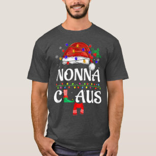Nonna Clause Matching Family Santa Hat Pajamas Xma T-Shirt