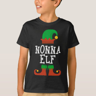 Nonna Elf Christmas Matching Family Funny Pajama P T-Shirt