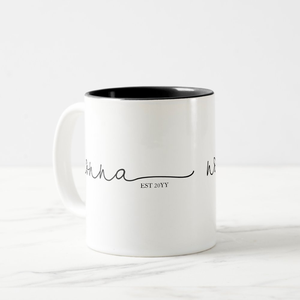 Disover Nonna Established Grandma Gift Two-Tone Coffee Mug