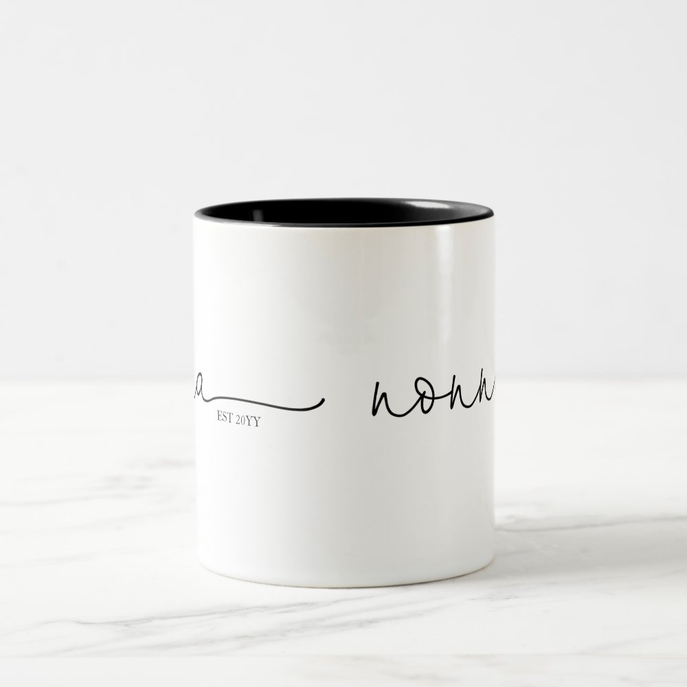 Disover Nonna Established Grandma Gift Two-Tone Coffee Mug