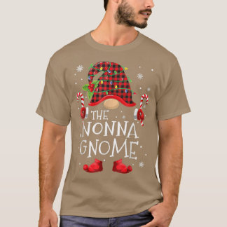 Nonna Gnome Buffalo Plaid Matching Family Christma T-Shirt