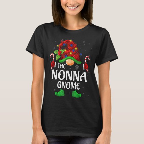 Nonna Gnome Buffalo Red Plaid Matching Family Chri T_Shirt
