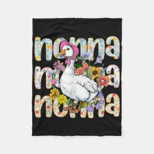 Nonna Goose Mothers Day Floral Grandma Silly Goose Fleece Blanket