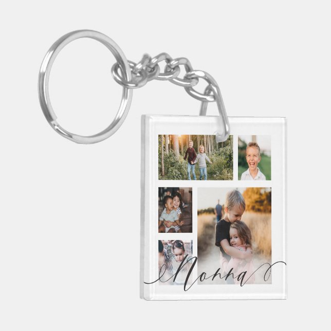 Nonna | Grandchildren Photos Special Message Keychain (Front Left)