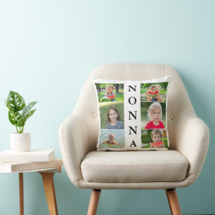 Nonna Grandma Photo Collage Throw Pillow