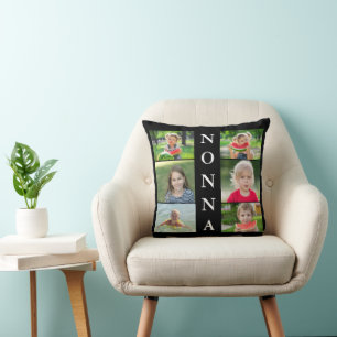 Nonna Grandma Photo Collage Throw Pillow