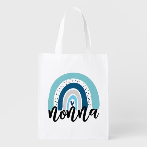 Nonna Grandmother Rainbow Typography Grocery Bag