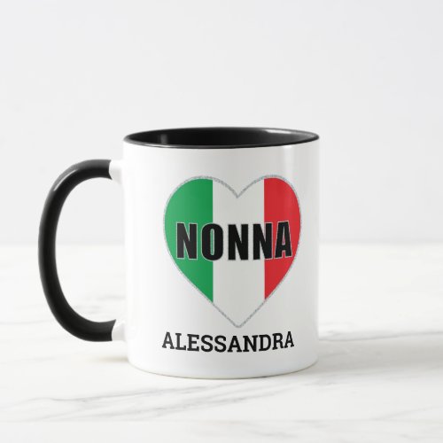 NONNA Italian Flag Heart personalized Mug