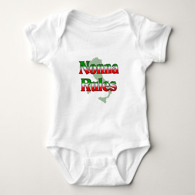 Nonna (Italian Grandmother) Rules Baby Bodysuit (Front)