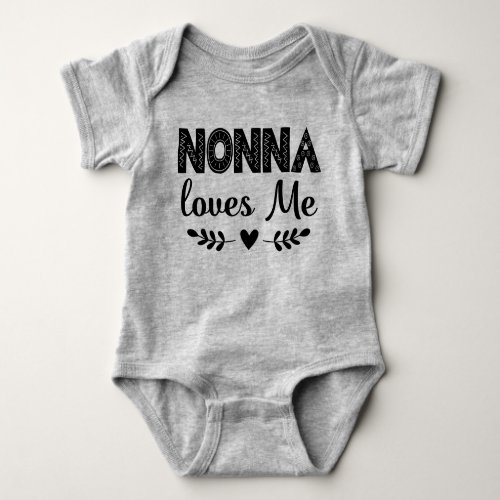 Nonna Loves Me Gift for Grandchild Baby Bodysuit