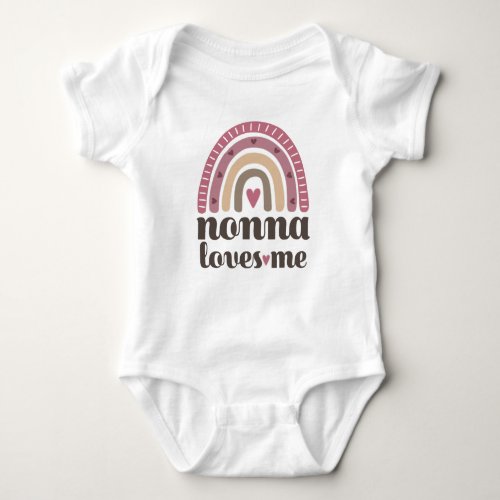 Nonna Loves Me Granddaughter Rainbow Baby Bodysuit