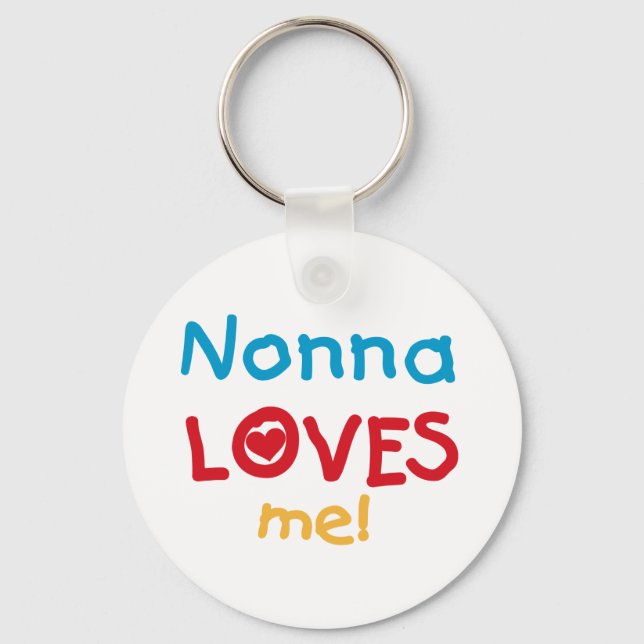 Nonna Loves Me T-shirts and Gifts Keychain (Front)